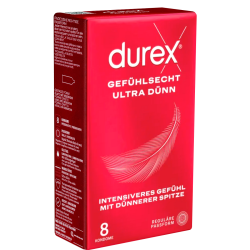 Durex «Gefühlsecht Ultra» 8 hauchzarte Markenkondome mit 20% dünnerer Spitze
