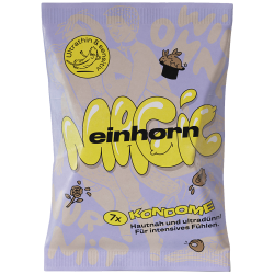 Einhorn Condoms «MAGIC» 7 dünne vegane Kondome in der Chipstüte