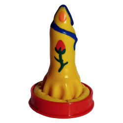 Scherzkondom mit Figur «Kerze» 1 Stück, handbemalt