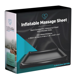 EROTICGEL «Aufblasbares Massage Laken - FURUKAWA Edition » NURU PVC Bettlaken, schwarz, mit aufblasbarem Rand