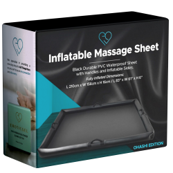 EROTICGEL «Aufblasbares Massage Laken - OHASHI Edition » NURU PVC Bettlaken, schwarz, mit aufblasbarem Rand und Griffen
