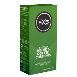 EXS «Ribbed & Dotted» 12 stimulierende Kondome mit 3-in-1-Effekt