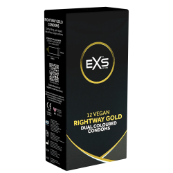 EXS «Rightway Gold» 12 zweifarbige Kondome für einfaches Überziehen - auch für Anfänger geeignet