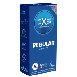 EXS «Regular» Comfy Fit, 12 bequeme Kondome mit 65mm-Kopfteil