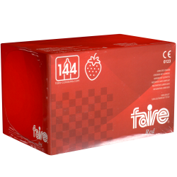 Faire «Red» 144 einfache, rote Kondome in der Großpackung - mit Erdbeer-Aroma