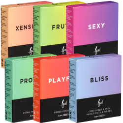 Feel «Sixpack» 6x3 different condoms in one test package to try and enjoy