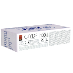 Glyde Ultra «Blueberry» 100 blue condoms with blueberry flavour, certified with the Vegan Flower, bulk pack