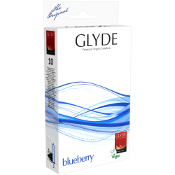 Glyde Ultra «Blueberry» 10 blue condoms , with flavour, Vegan Flower