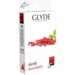 Glyde Ultra «Slimfit Strawberry» 10 schmale Erdbeer-Kondome vegan zertifiziert