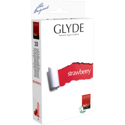 Glyde Ultra «Strawberry» 10 rote Erdbeer-Kondome, zertifiziert mit der Vegan-Blume