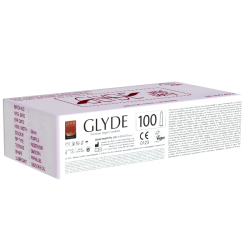 Glyde Ultra «Wildberry» 100 violette Kondome mit Waldfrucht-Aroma, zertifiziert mit der Vegan-Blume