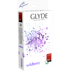 Glyde Ultra «Wildberry» 10 lila Kondome, Waldfrucht-Aroma, Vegan-Blume