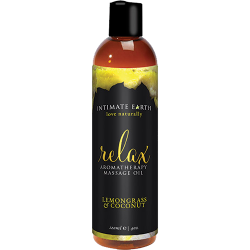 Intimate Earth «Relax» (Lemongrass/Kokos) 120ml natürliches Aromatherapie und Massage-Öl