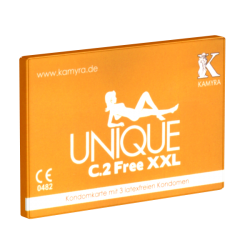 Kamyra «Unique C.2 Free XXL» Kondomkarte mit 3 großen latexfreien Kondomen