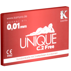 Kamyra «Unique C.2 Free» Kondomkarte mit 3 latexfreien Kondomen