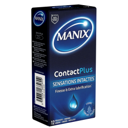 Manix «Contact PLUS» Sensations Intactes - 12 extra feuchte, hauchdünne Kondome für Sicherheit und intensives Gefühl