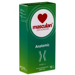 Masculan «Typ 4» (anatomic) 10 anatomische Kondome mit enger Kranzfurche