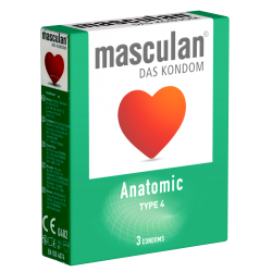 Masculan «Type 4» (anatomic) 3 anatomical condoms with narrow part in front of the glans