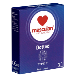 Masculan «Typ 2» (dotted) 3 genoppte Kondome für mehr Gefühl