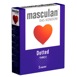 Masculan «Type 2» (dotted) 3 dotted condoms for more sensations