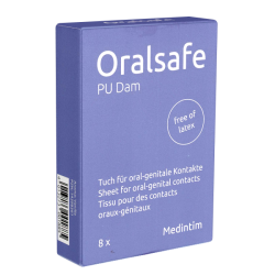 MedIntim «Oral Safe PU Vanille» 8 latexfree dental dams with vanilla flavour