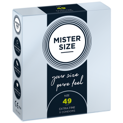 Mister Size «49» elegant & delicate - 3 individually sized condoms