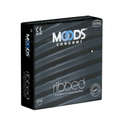 MOODS «Ribbed Condoms» 3 gerippte Kondome für einzigartiges Vergnügen