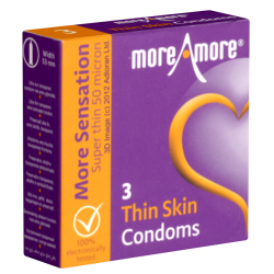 More Amore «Thin Skin» 3 seidenweiche Kondome mit dünner Wandstärke