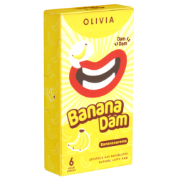 Olivia Dams «Banana» 6 gelbe Lecktücker mit Bananen-Aroma