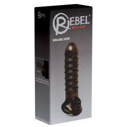 REBEL «Dick & Ball Sleeve» Schwarze Penishülle, innen genoppt, für DIE optimale Befriedigung beider Partner