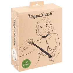 Vegan Fetish «Collar Set» collar and flogger in a leather look (vegan)