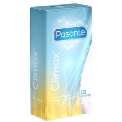 Pasante «Climax°» 12 gerippte Kondome mit Spezialbeschichtung (wärmend und kühlend)