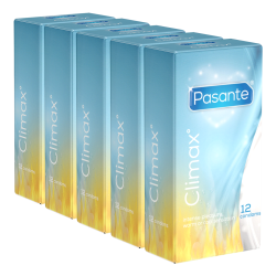 Pasante «Climax°» (Vorteilspack!) 5x12 gerippte Kondome mit Spezialbeschichtung (wärmend und kühlend)