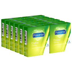 Pasante «Delay (Infinity)» (Vorteilspack!) 12x3 aktverlängernde Spezial-Kondome für optimale Befriedigung