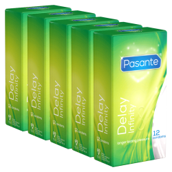 Pasante «Infinity» (Vorteilspack!) 5x12 aktverlängernde Spezial-Kondome für optimale Befriedigung