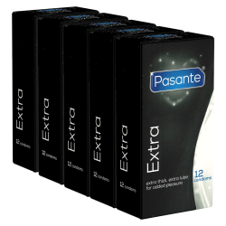 Pasante «Extra» (Vorteilspack!) 5x12 extra starke Kondome für härtere Beanspruchungen