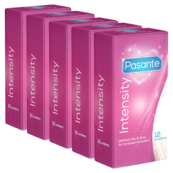 Pasante «Intensity» (Vorteilspack!) 5x12 erregungsintensive Kondome mit Rillen und Noppen