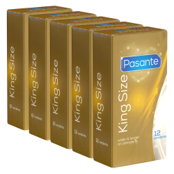 Pasante «King Size» (Vorteilspack!) 5x12 extra große XXL-Kondome für Männer, die mehr Platz brauchen