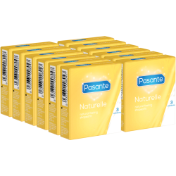 Pasante «Naturelle» (Vorteilspack!) 12x3 anatomisch geformte Kondome mit 66mm-Kopfteil