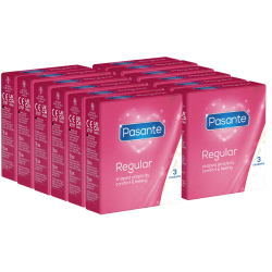 Pasante «Regular» (value pack) 12x3 anatomic condoms with especially large head