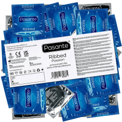 Pasante «Ribbed (Passion)» (Vorratspackung) 144 gerillte Kondome für einen besonders intensiven Orgasmus