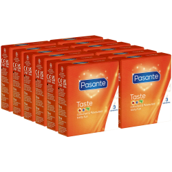 Pasante «Taste» (Vorteilspack!) 12x3 aromatisch-bunte Kondome mit drei inspirierenden Aromen