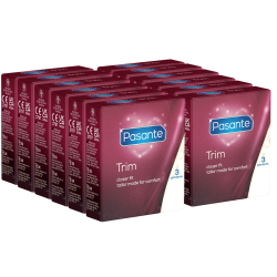 Pasante «Trim» (Vorteilspack!) 12x3 herrlich enge Kondome für Männer, die es nicht so breit brauchen