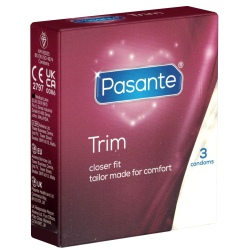 Pasante «Trim» 3 schmale Kondome, 49mm, Latex, transparent