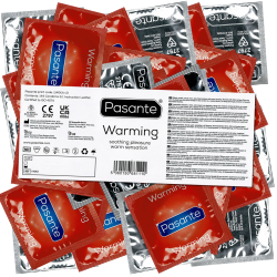 Pasante «Warming» (bulk pack) 144 ribbed condoms with special lubrication (warming)