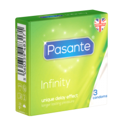 Pasante «Infinity» (Delay) 3 aktverlängernde Spezial-Kondome für optimale Befriedigung