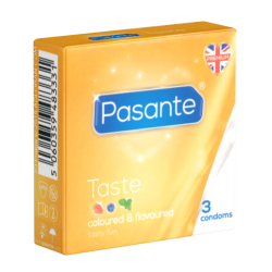 Pasante «Taste» (Flavours) 3 colourful, tasty condoms with 3 inspiring flavours