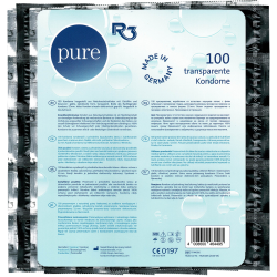 R3 «Pure» 100 transparente klassische Kondome, Made in Germany