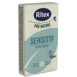 Ritex Pro Nature «Sensitiv» 8 umweltfreundliche und nachhaltige Kondome mit viel Feuchtigkeit