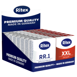 Ritex «Mini Display» Extra Gross & RR.1, 16x3 Kondome im praktischen Thekendisplay